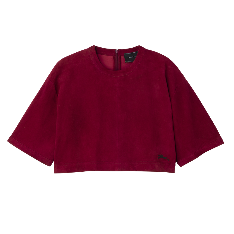 Leather crop top Beetroot - Leather