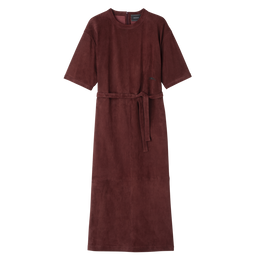Leather long dress Burgundy - Leather
