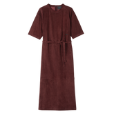 Leather long dress Burgundy - Leather