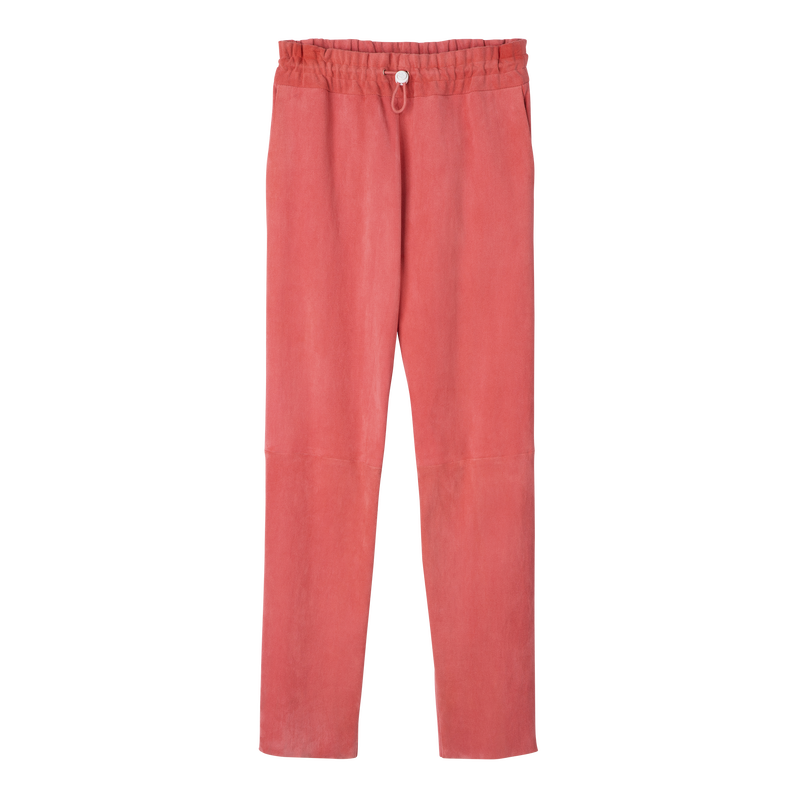Leather straight pants Blush - Leather