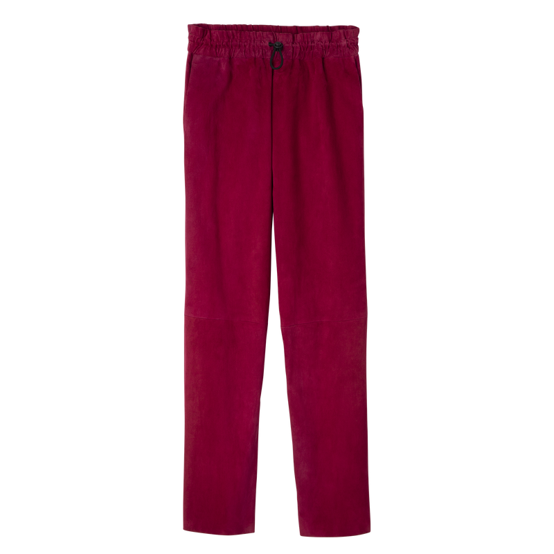 Leather straight pants Beetroot - Leather