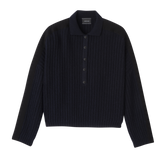 Polo collar jumper Navy - Knit