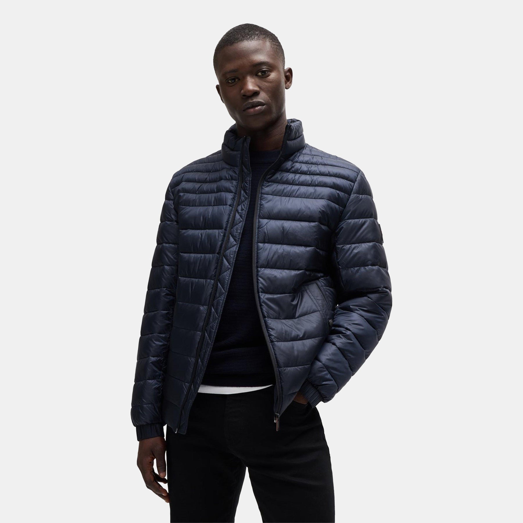 Men's Logo Badge Padded Water-Repellent Jacket