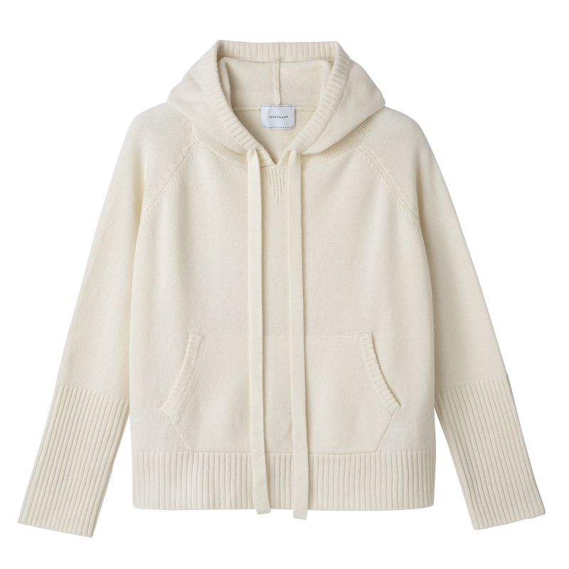 Hoodie jumper Ecru - Knit