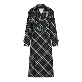 Long Check Trench Coat