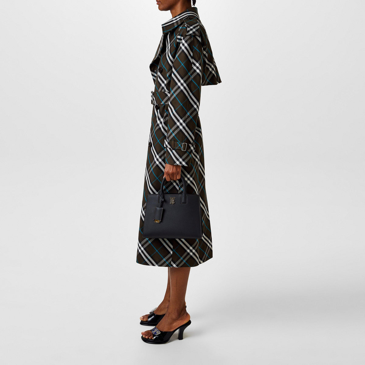 Long Check Trench Coat