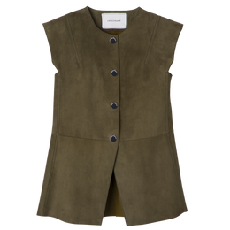 Sleeveless jacket Khaki - Leather