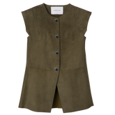 Sleeveless jacket Khaki - Leather