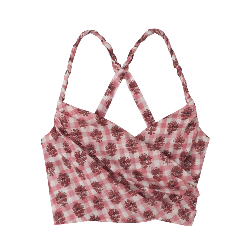 Top Blush - Vichy print veil