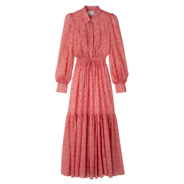 Long dress Tomato - Printed veil