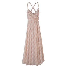 Long dress Ballerina - Vichy jacquard embroidered