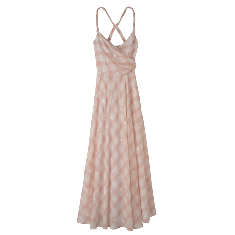 Long dress Ballerina - Vichy jacquard embroidered