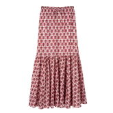 Long skirt Blush - Vichy print veil