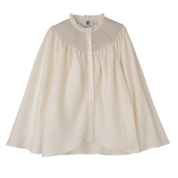 Blouse Ecru - Smocked veil