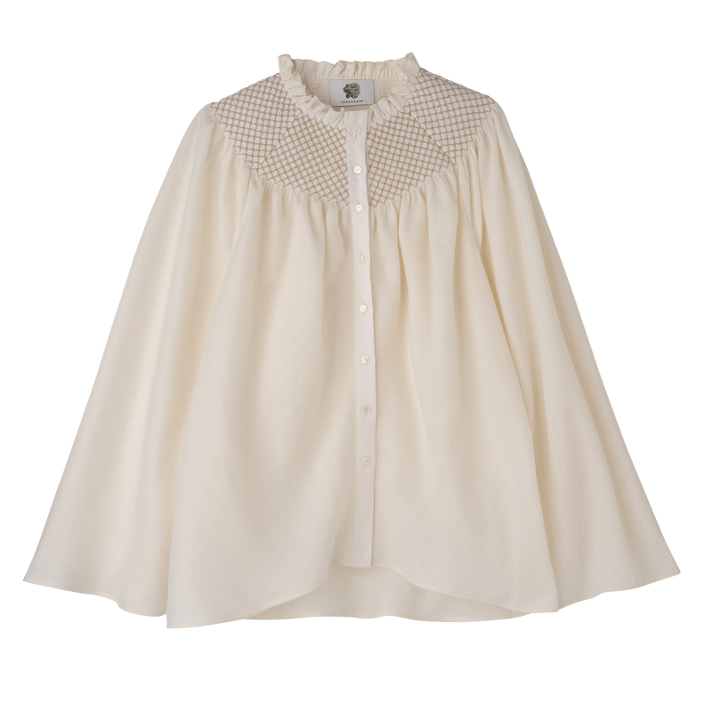 Blouse Ecru - Smocked veil