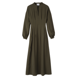 Long dress Khaki - Fluid crepe