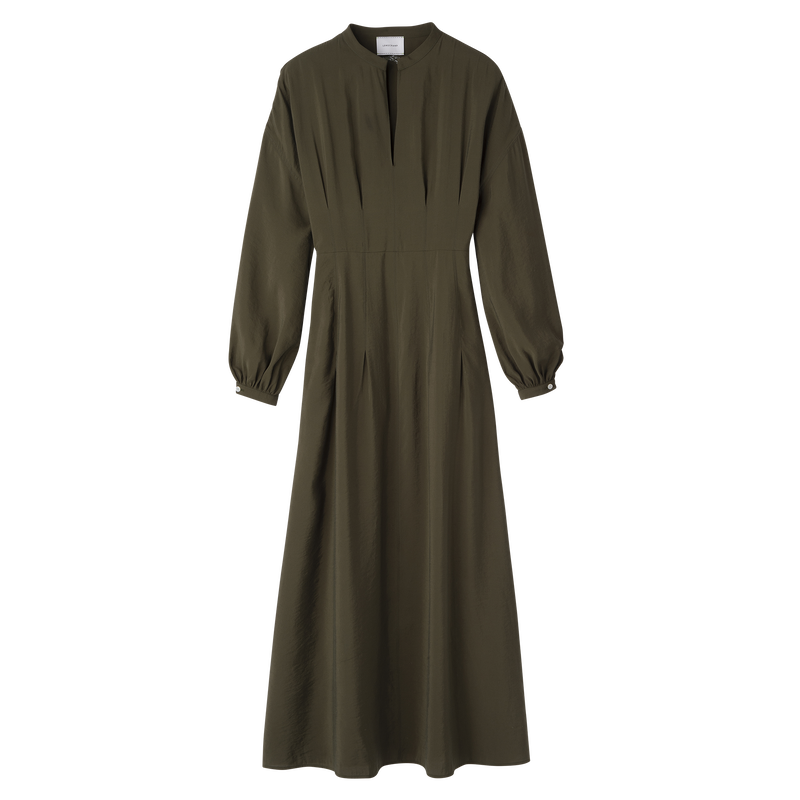 Long dress Khaki - Fluid crepe