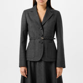 Women's Wool Single Breasted Belted Blazer