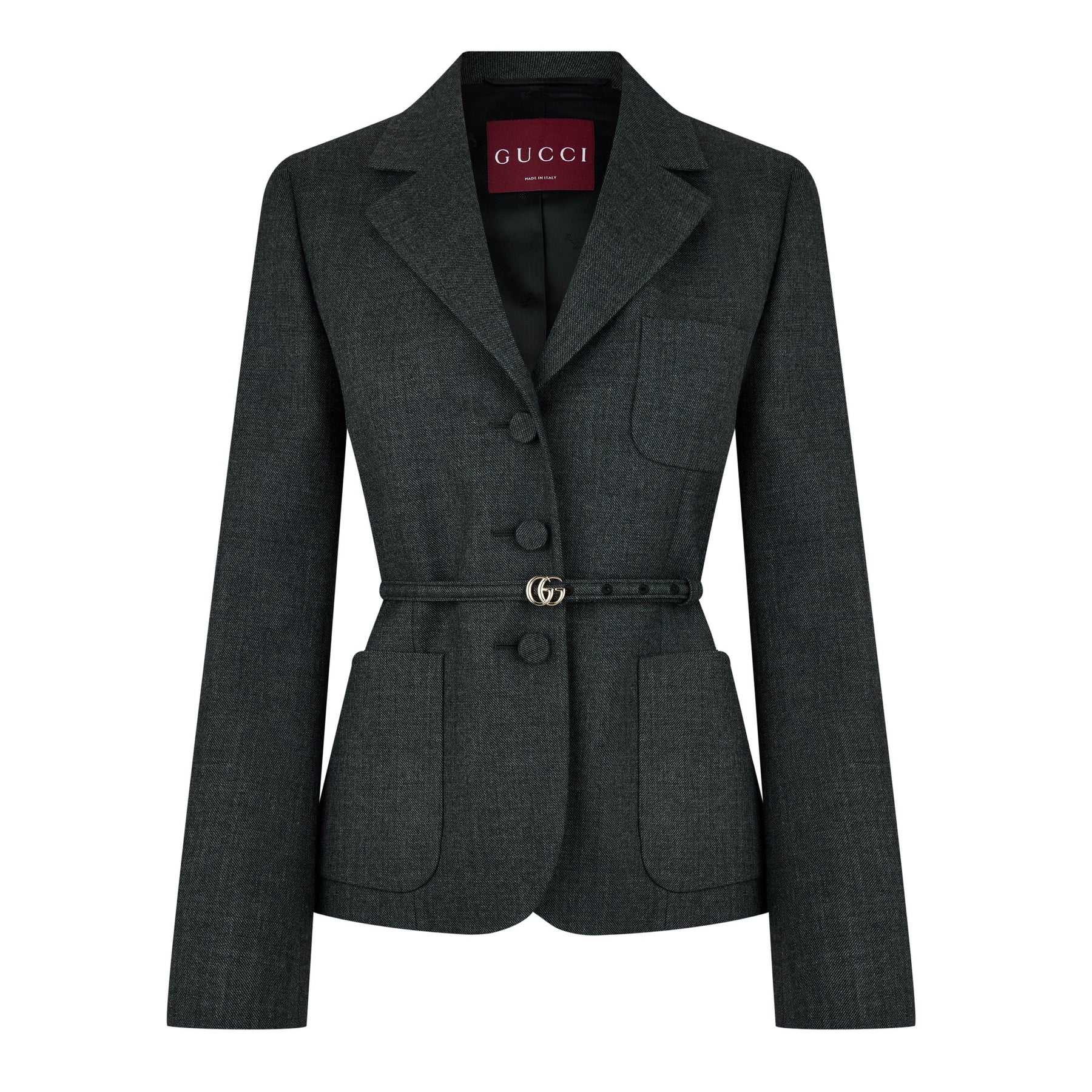 Women's Wool Single Breasted Belted Blazer