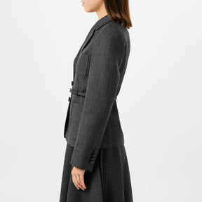 Women's Wool Single Breasted Belted Blazer