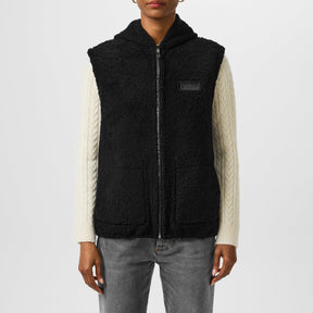 Women's Reversible Suede And Shearling Logo Gilet