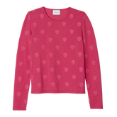 Round neck sweater Pink - Embroidered knit