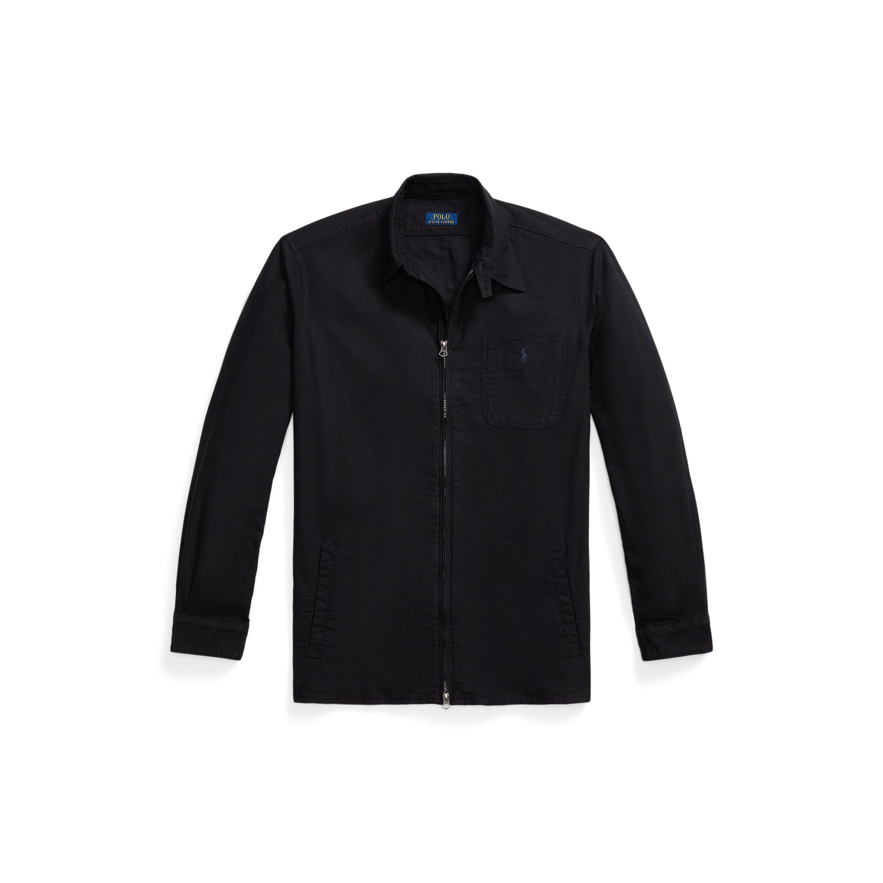 Garment Dye Cotton Long Sleeve Full Zip Overshirt