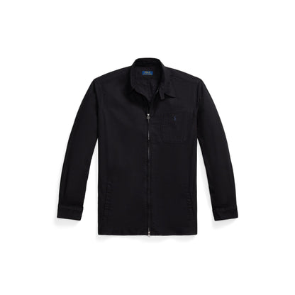Garment Dye Cotton Long Sleeve Full Zip Overshirt