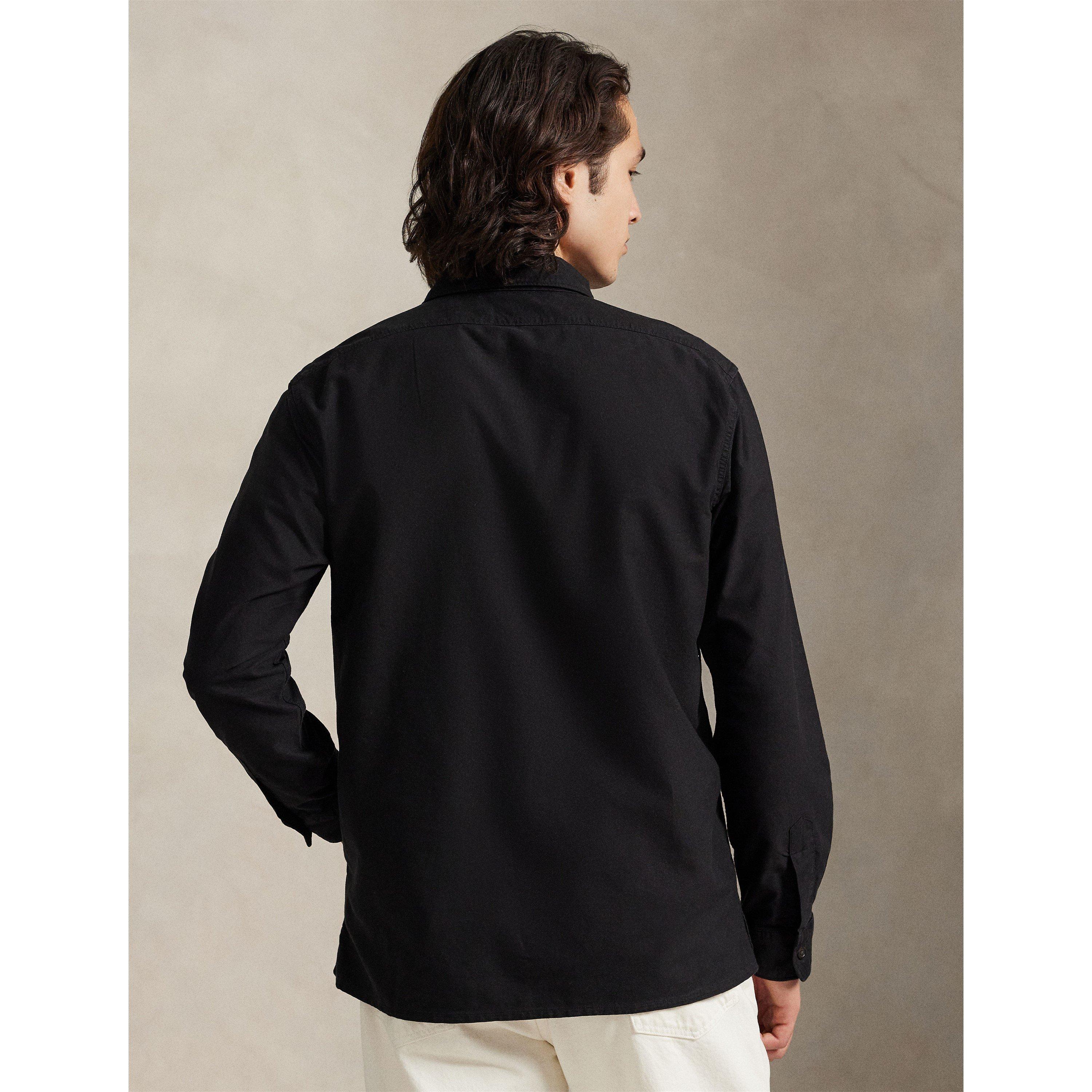 Garment Dye Cotton Long Sleeve Full Zip Overshirt