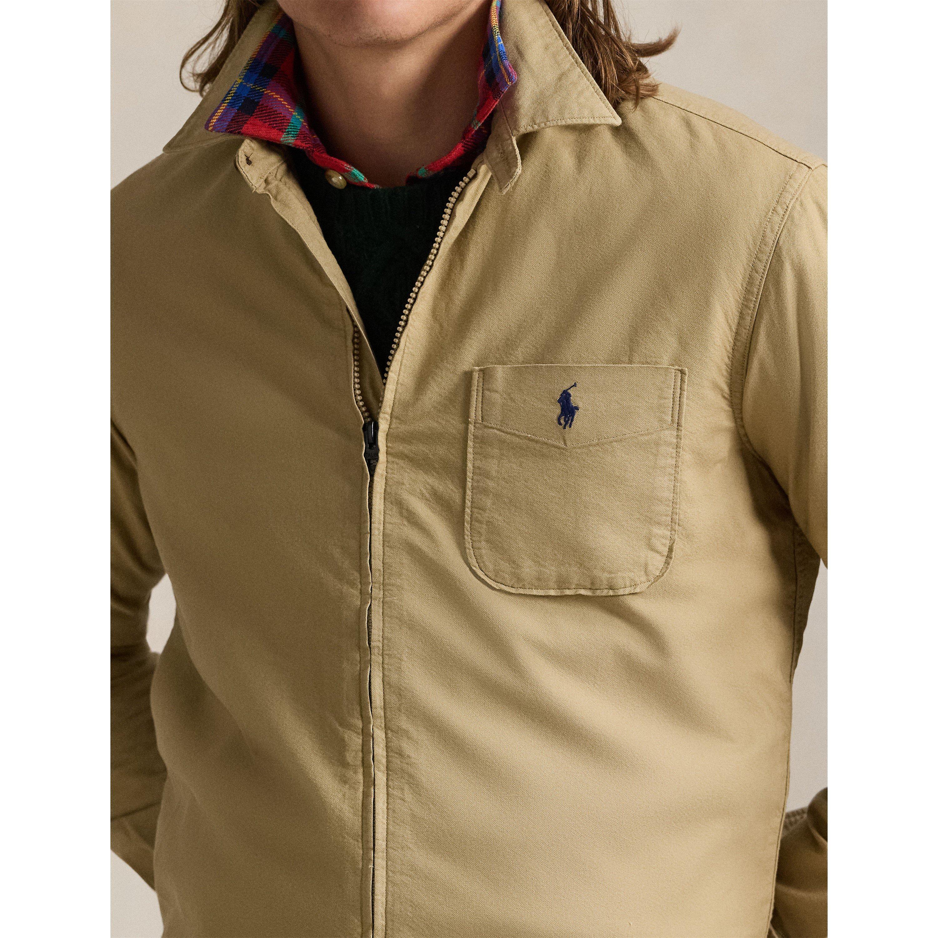 Garment Dye Cotton Long Sleeve Full Zip Overshirt
