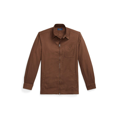 Garment Dye Cotton Long Sleeve Full Zip Overshirt