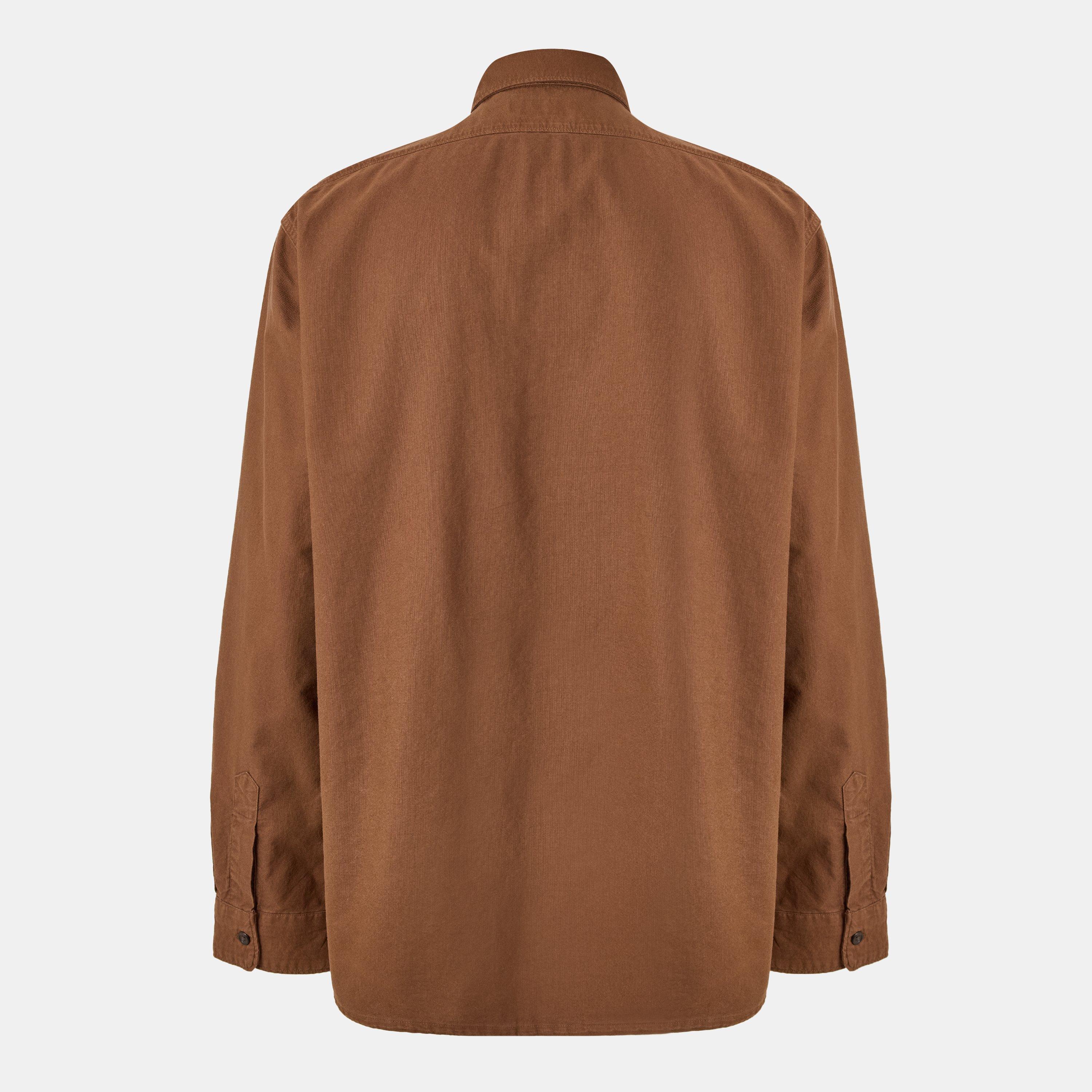 Garment Dye Cotton Long Sleeve Full Zip Overshirt