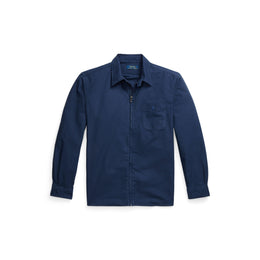 Garment Dye Cotton Long Sleeve Full Zip Overshirt