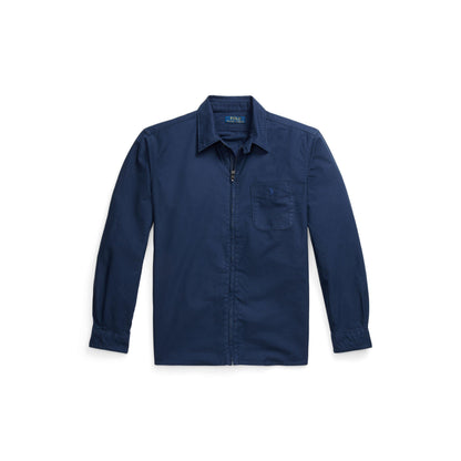 Garment Dye Cotton Long Sleeve Full Zip Overshirt