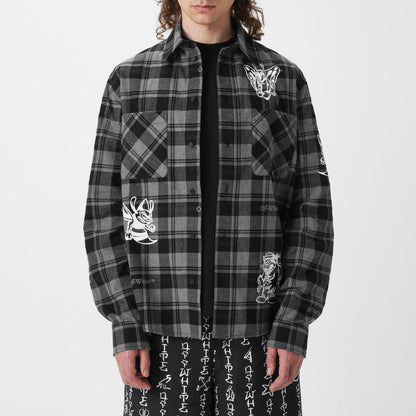 Character Check Cotton Long Sleeve Flannel Overshirt