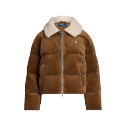 Quilted Corduroy Down Long Sleeve Short Puffer Jacket
