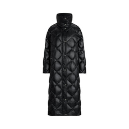 Duck Down Funnel Neck Long Puffer Jacket