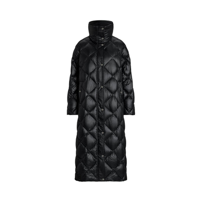 Duck Down Funnel Neck Long Puffer Jacket