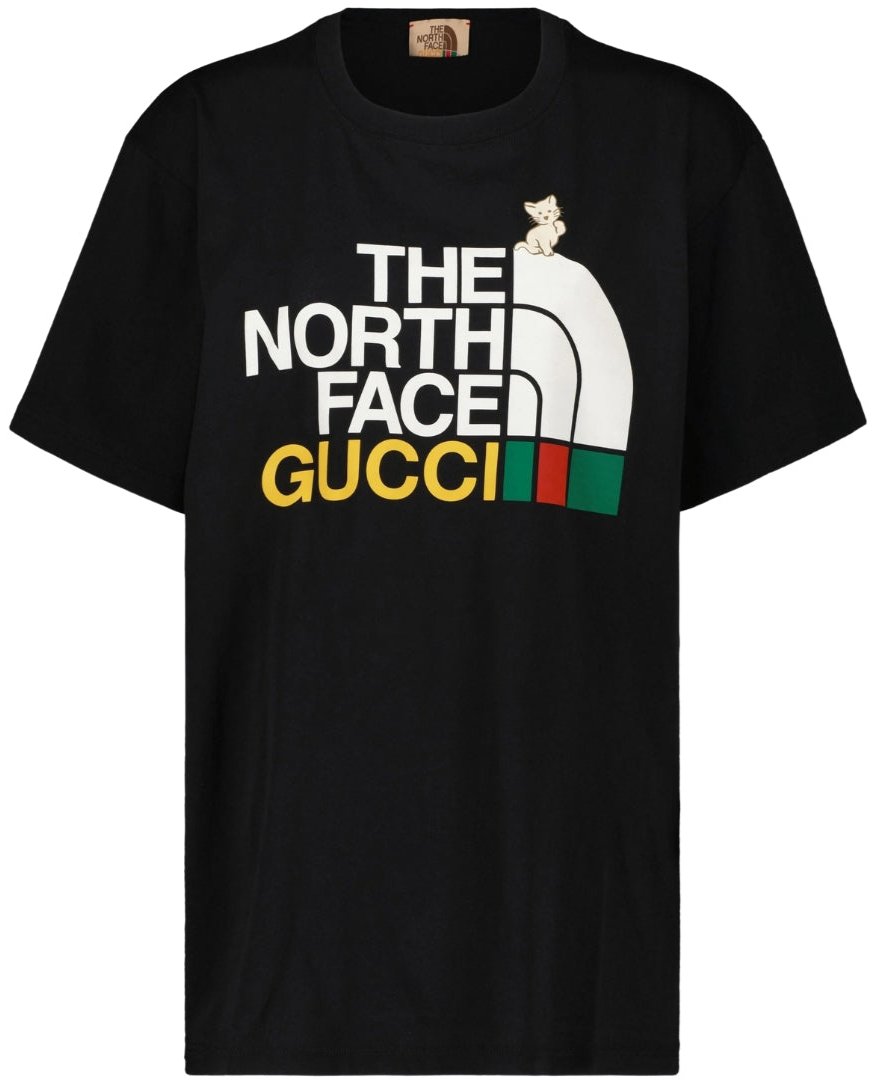 Gucci x The North Face Cat Logo Printed T-Shirt in Black