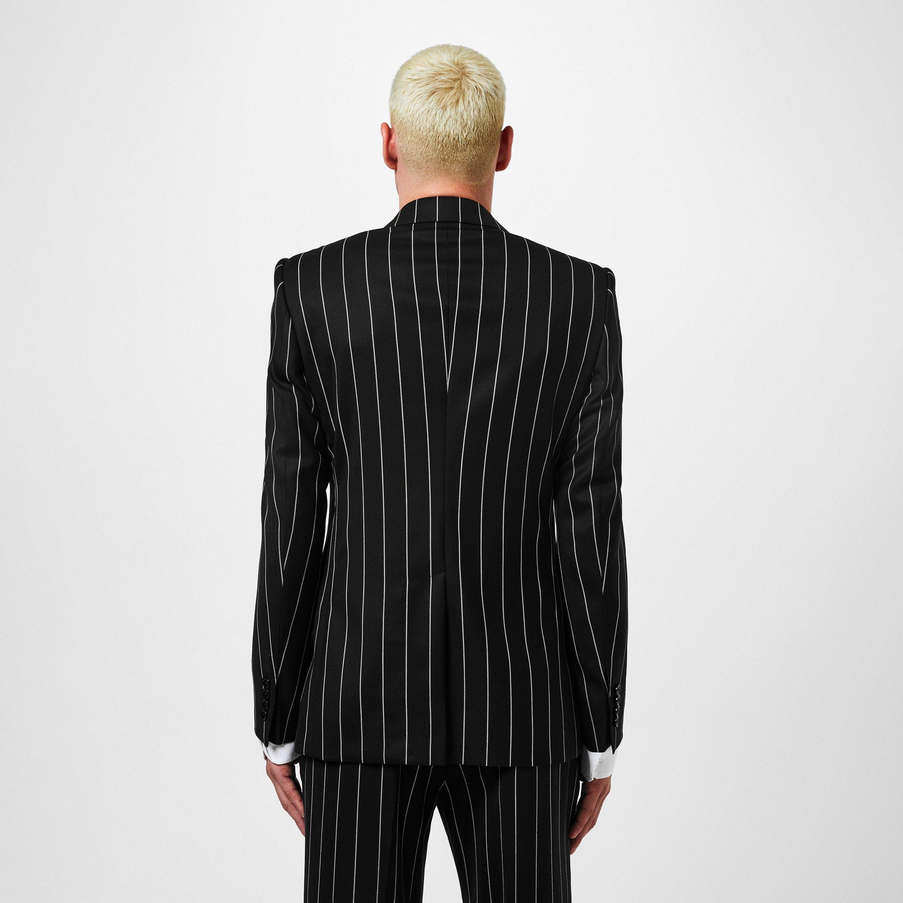 Double-Breasted Pinstripe Blazer