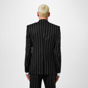 Double-Breasted Pinstripe Blazer
