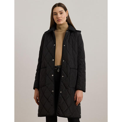 Corduroy Trim Quilted Detachable Hood Long Sleeve Short Puffer Jacket