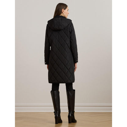 Corduroy Trim Quilted Detachable Hood Long Sleeve Short Puffer Jacket