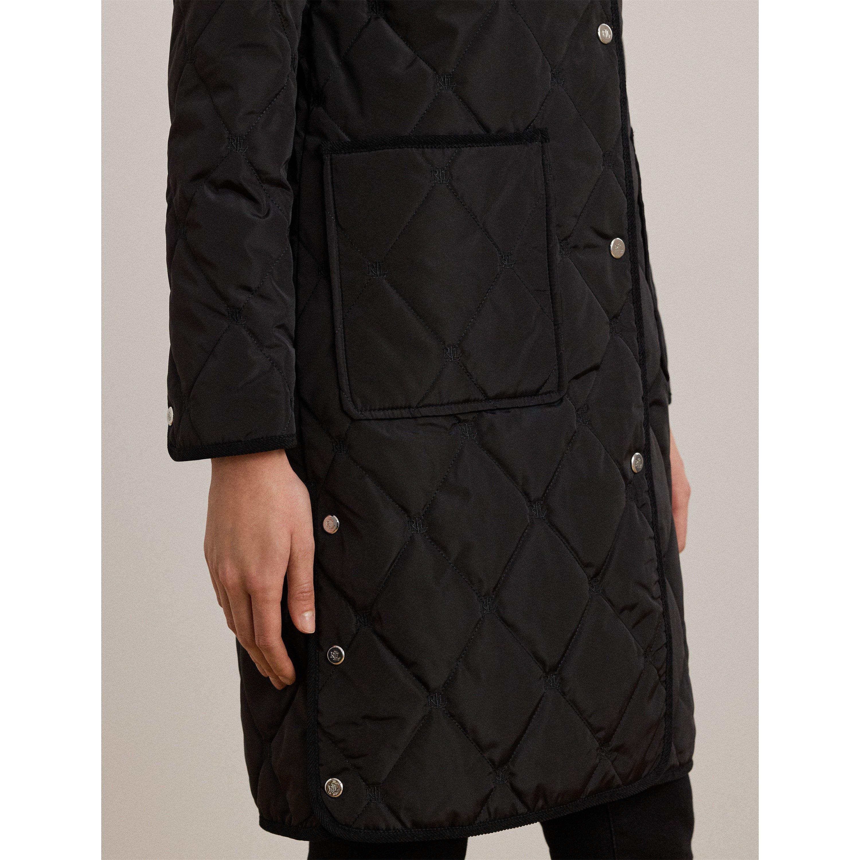Corduroy Trim Quilted Detachable Hood Long Sleeve Short Puffer Jacket