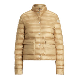 Metallic Quilted Duck Down Long Sleeve Short Puffer Jacket