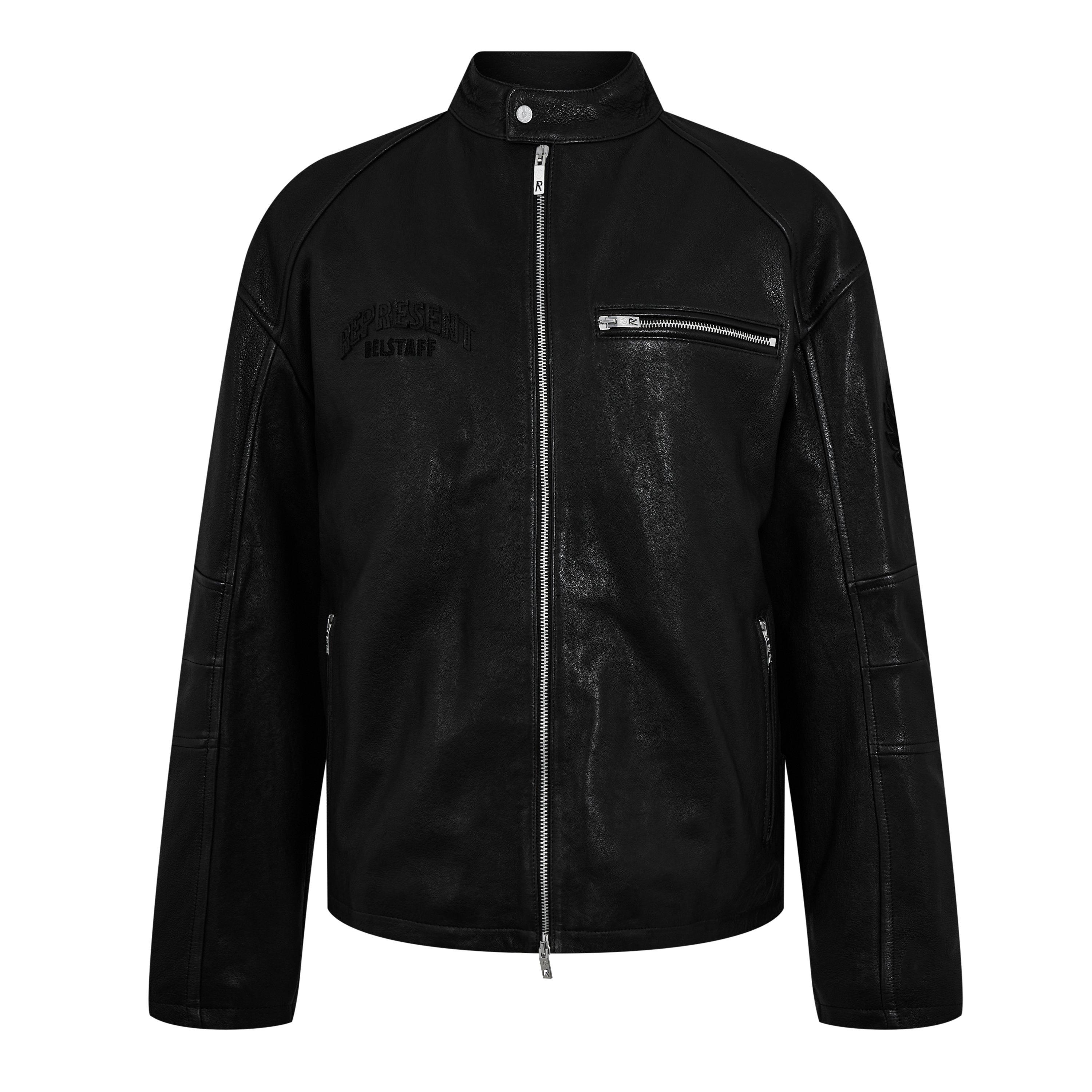 Men's Rep Leather Race Jacket, Road-worn Design