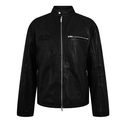 Men's Rep Leather Race Jacket, Road-worn Design