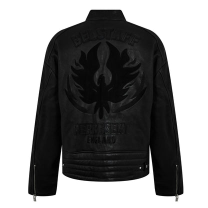 Men's Rep Leather Race Jacket, Road-worn Design