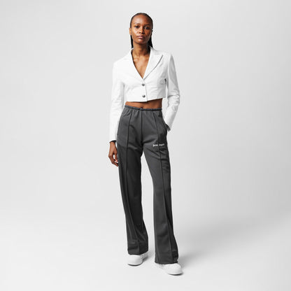 Cropped Cotton Long Sleeve Blazer