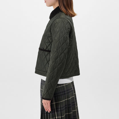 Cropped Diamond Quilted Jacket
